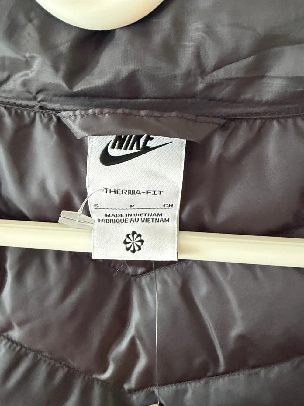 Nike Black Quilted Hooded Down-Style Jacket